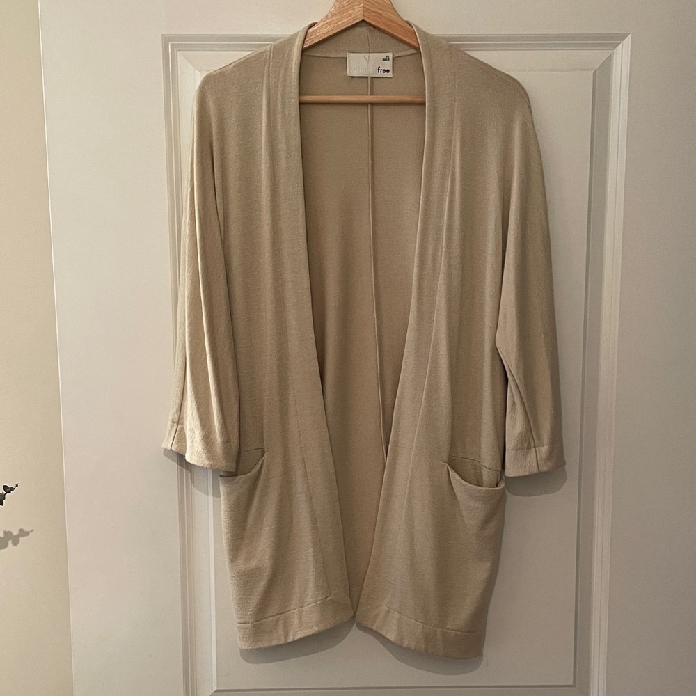 Wilfred Cream Open-Front Cardigan